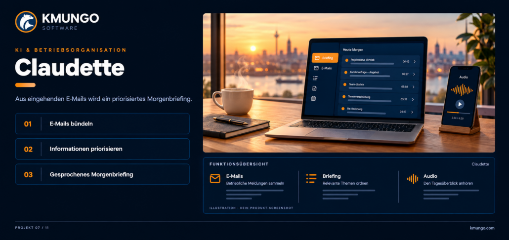 Claudette: Priorisiertes E-Mail-Briefing mit nachprüfbaren KI-Ergebnissen